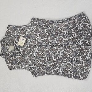 Roper Paisley Sleeveless Pearl Snap Western Button Down With Pockets NWT